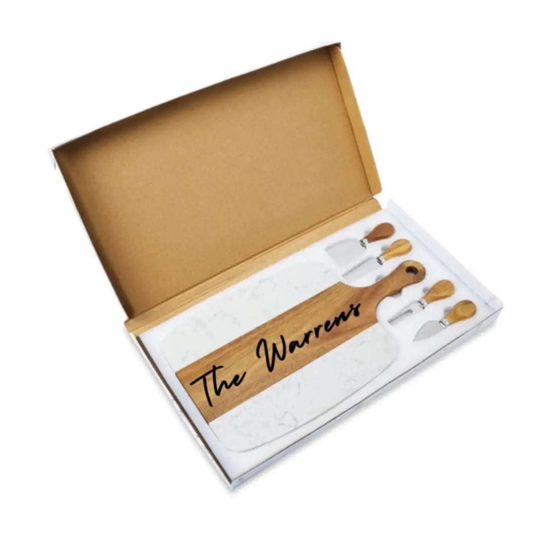 Custom Charcuterie Serving Board Set with Knives