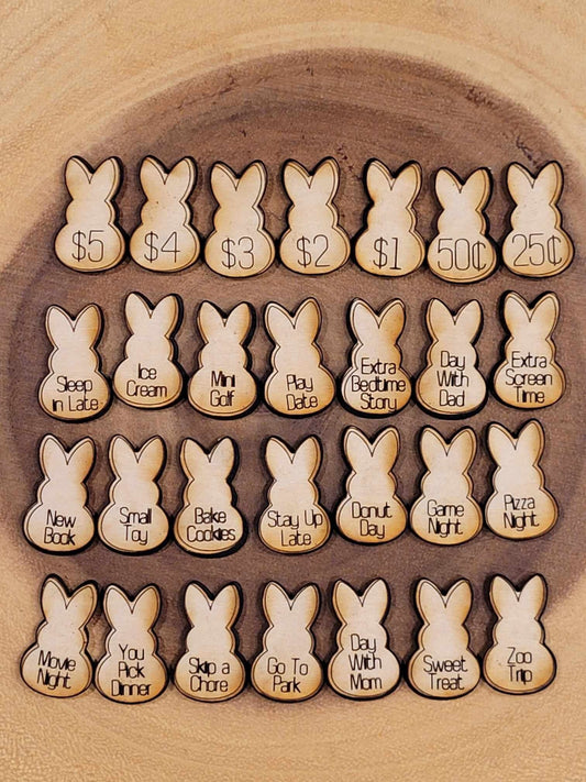 Easter Egg Hunt Tokens 28pcs | Easter Coupons | Egg Hunt Tokens | Egg Fillers | Chore Tokens | Kids Reward Tokens