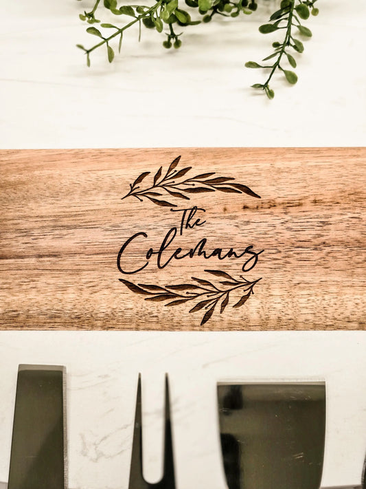 Custom Charcuterie Serving Board Set with Knives